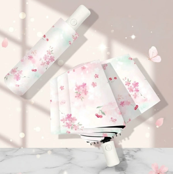 Ombrello Sakura Pieghevole – Stampa Fiori di Ciliegio Hanami Secrets