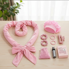 Set Arriccia Capelli Senza Calore Rosa – Heatless Curling Kit Hanami Secrets