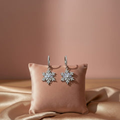 Orecchini Fiocco di Neve in Argento 925 – Zirconi Luminosi  Hanami Secrets