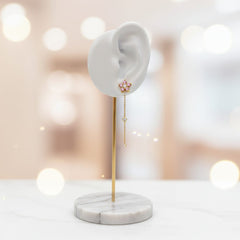 Orecchino Flower Drops Rosa in Argento 925  Elegante, Luminoso, Femminile