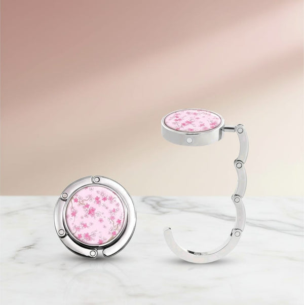 Gancio Pieghevole per Borsa Sakura – Supporto da Tavolo Rosa